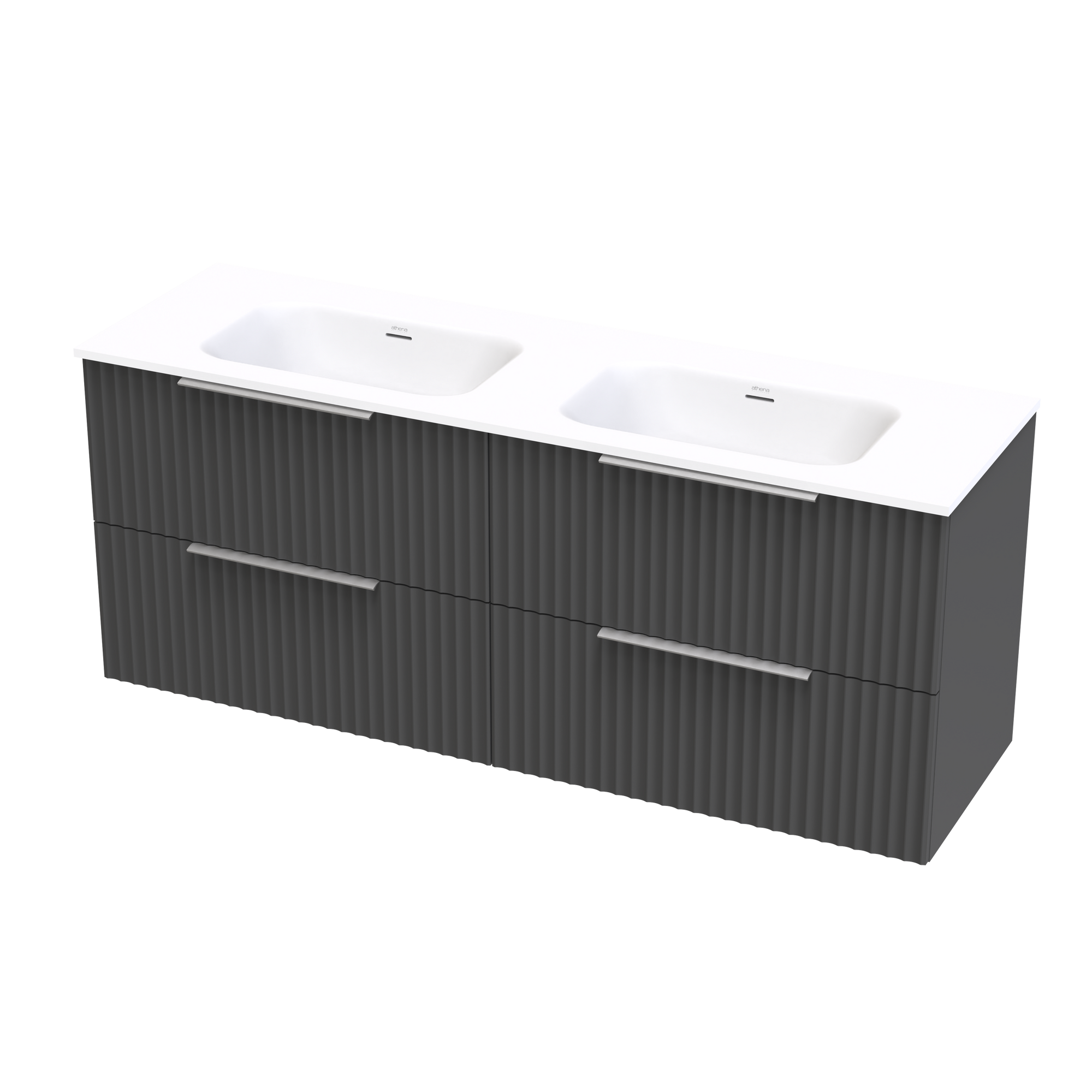 Array Drawer Array Riada Serifos 1500 Double Basin 4 Drawer Wall Vanity