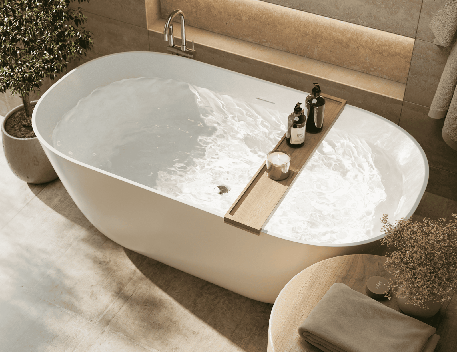Esara is designed to be the centrepiece of a truly relaxing bathroom, pairing a striking thin-edge silhouette with a deep, generously proportioned interior. Its double-ended design and reclined back rest at each end invite you to stretch out and unwind, whether you're sharing the moment or soaking solo. With its timeless, sculptural form, Esara brings an enduring sense of calm luxury to any bathroom, from architectural new builds to considered renovations.