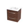 Verto Nera 600 Double Drawer Wall Vanity