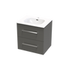 Verto Nera 600 Double Drawer Wall Vanity