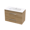 Verto Nera 900 Double Drawer Wall Vanity