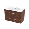 Verto Nera 900 Double Drawer Wall Vanity