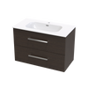 Verto Nera 900 Double Drawer Wall Vanity