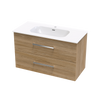 Verto Nera 1015 Double Drawer Wall Vanity