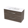 Verto Nera 1015 Double Drawer Wall Vanity