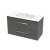 Verto Nera 1015 Double Drawer Wall Vanity