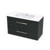Verto Nera 1015 Double Drawer Wall Vanity
