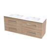 Verto Serifos 1500 Double Basin 4 Drawer Wall Vanity