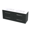 Verto Serifos 1500 Double Basin 4 Drawer Wall Vanity