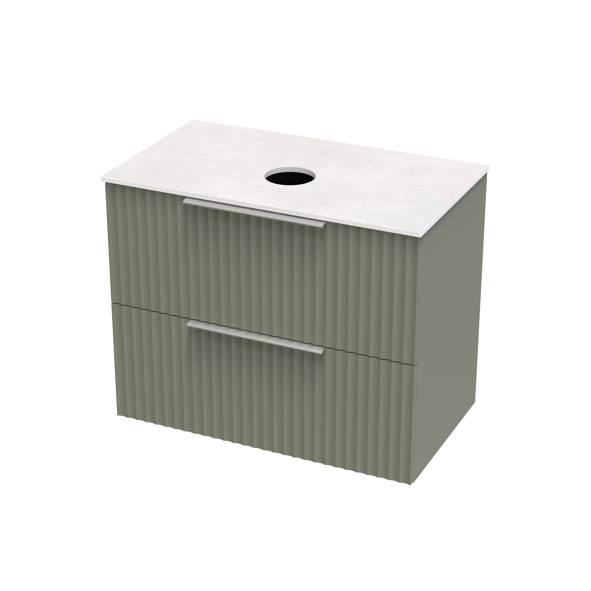 Array Riada Laminam 800 Double Drawer Wall Vanity
