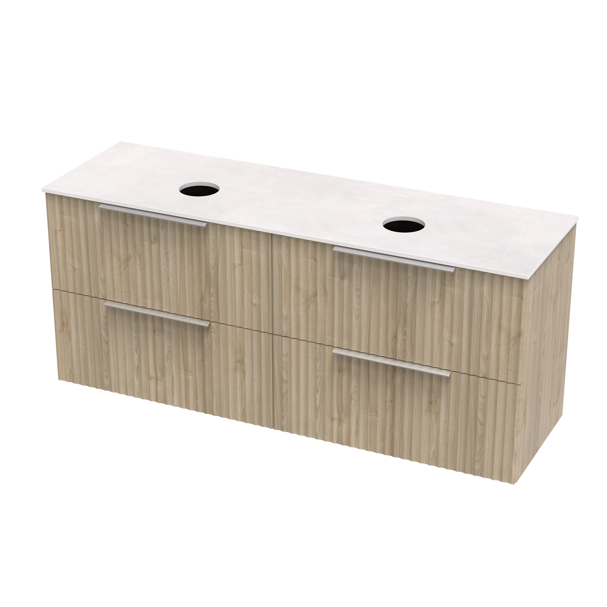 Array Riada Laminam 1500 Double Basin 4 Drawer Wall Vanity
