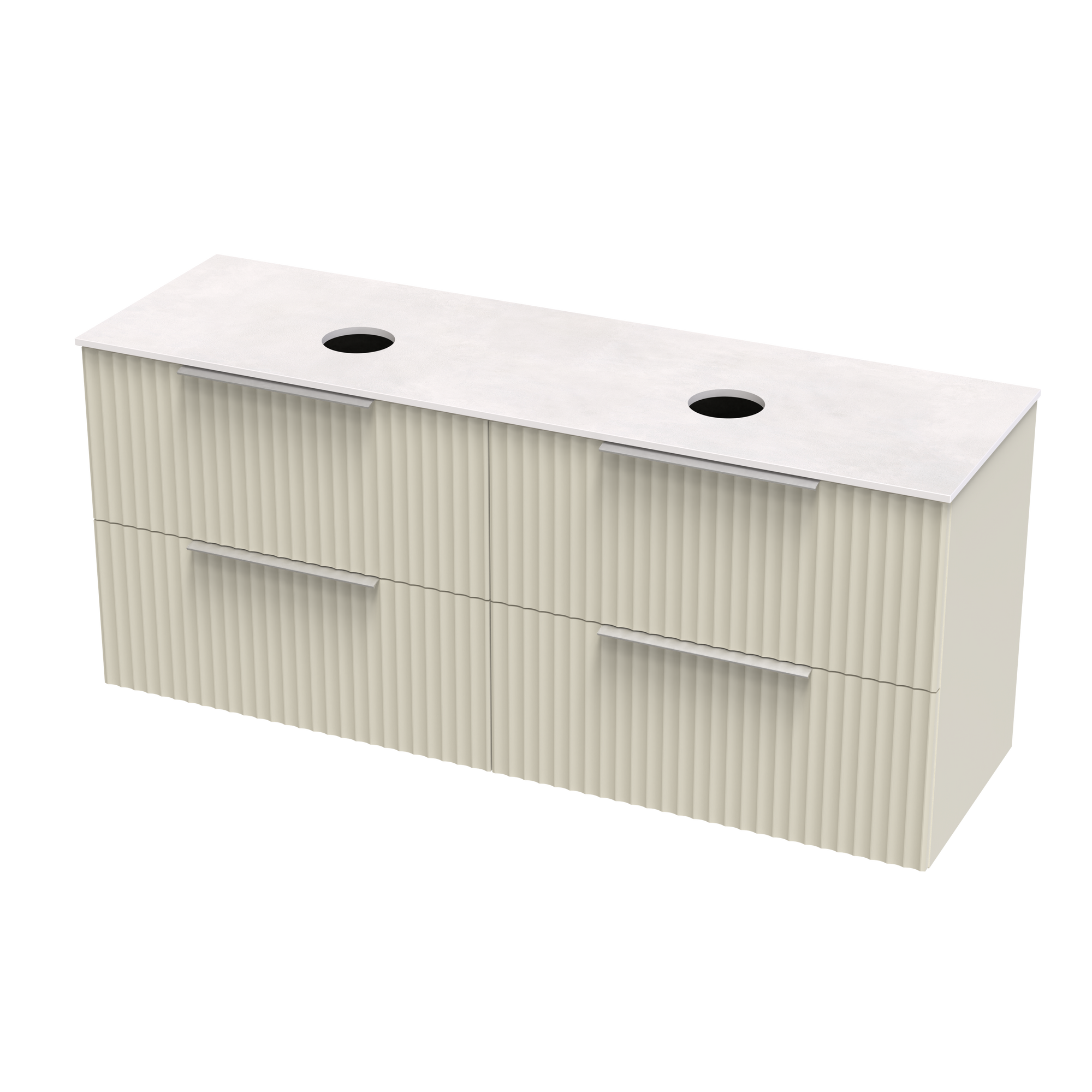 Array Riada Laminam 1500 Double Basin 4 Drawer Wall Vanity