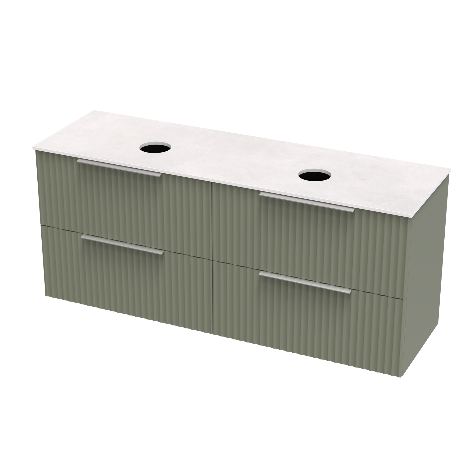 Array Riada Laminam 1500 Double Basin 4 Drawer Wall Vanity