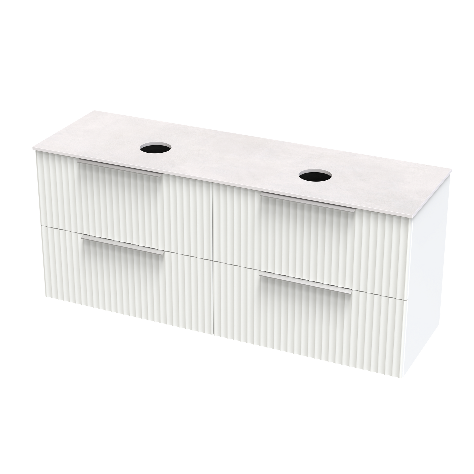 Array Riada Laminam 1500 Double Basin 4 Drawer Wall Vanity
