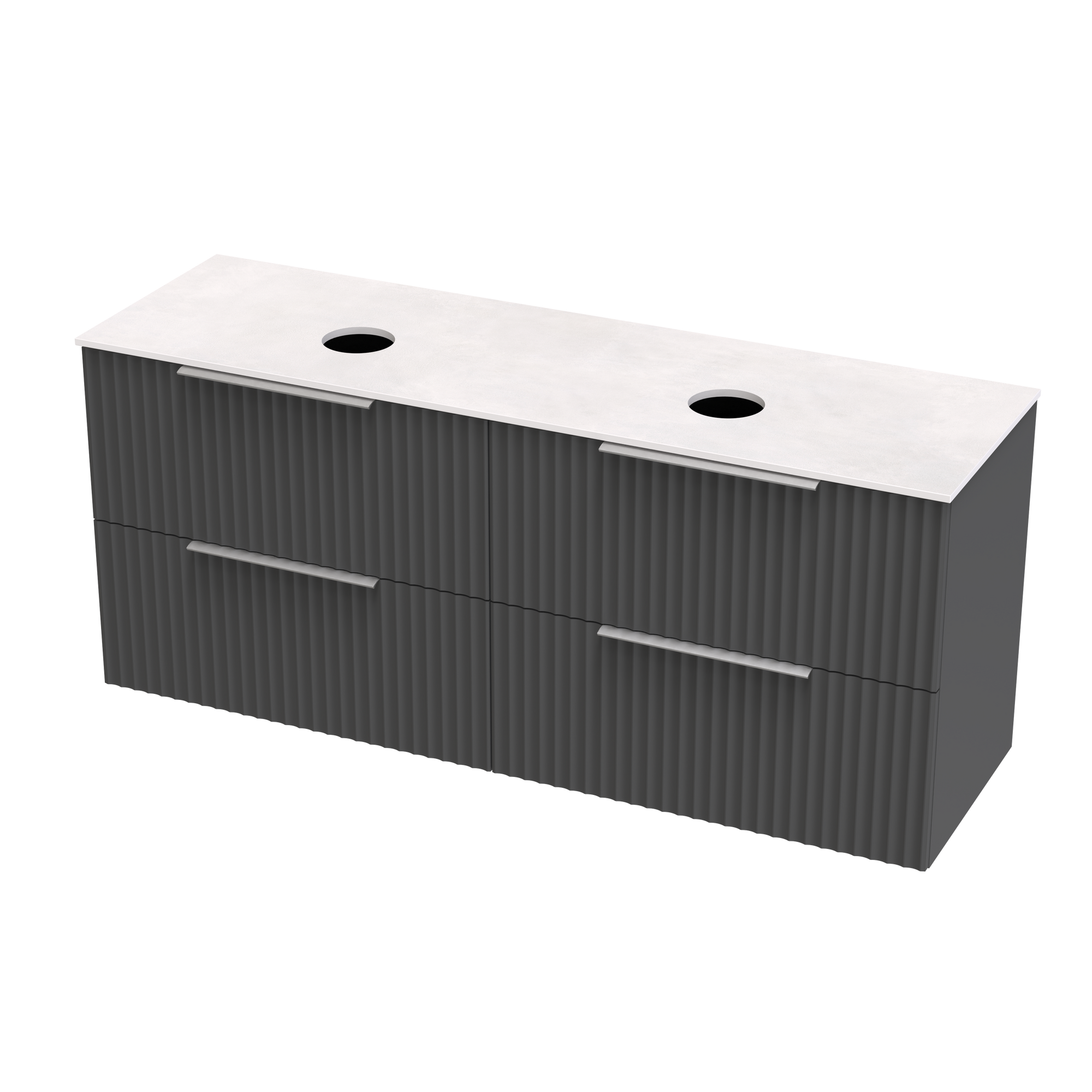 Array Riada Laminam 1500 Double Basin 4 Drawer Wall Vanity