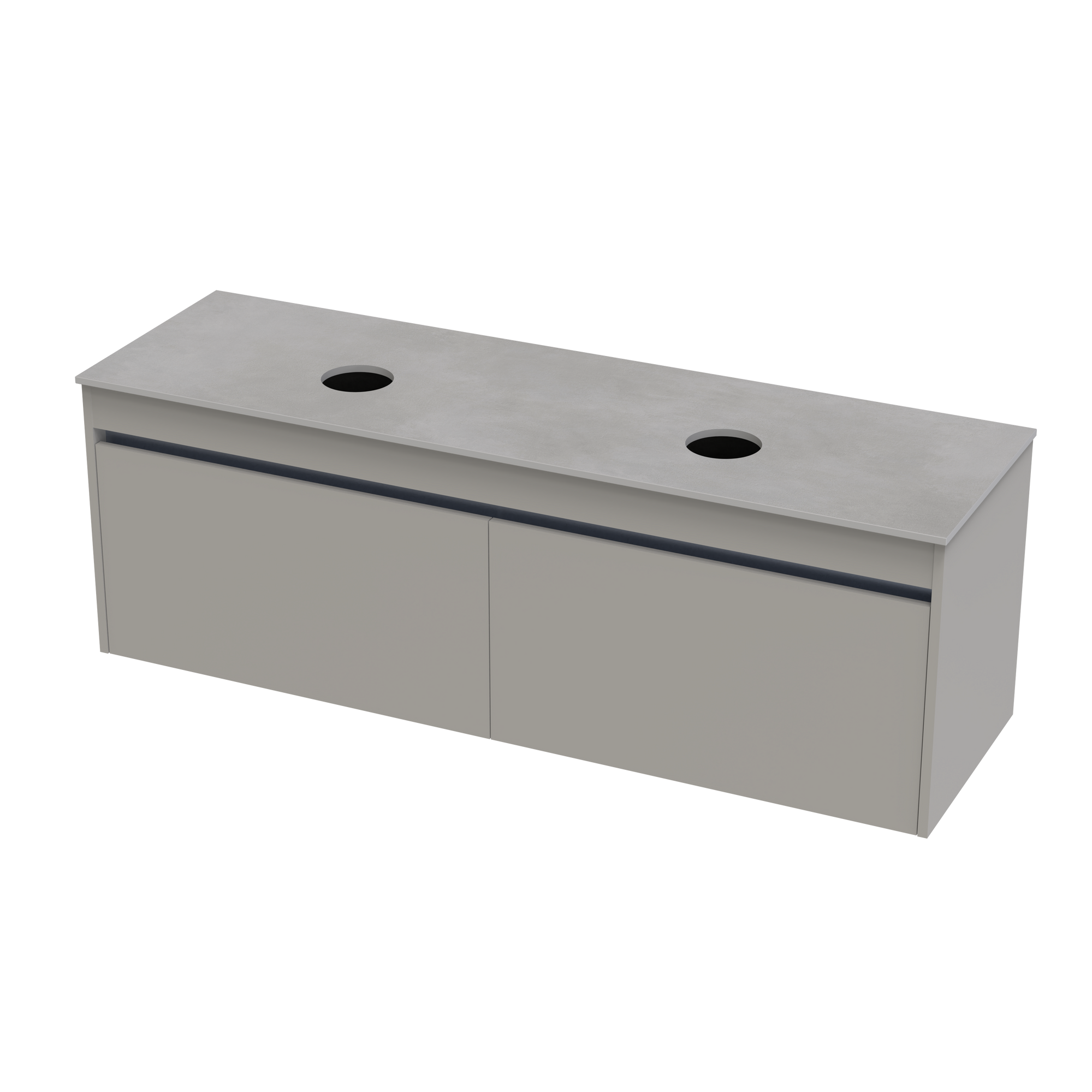Syrtari Laminam 1500 Double Basin 2 Drawer Wall Vanity