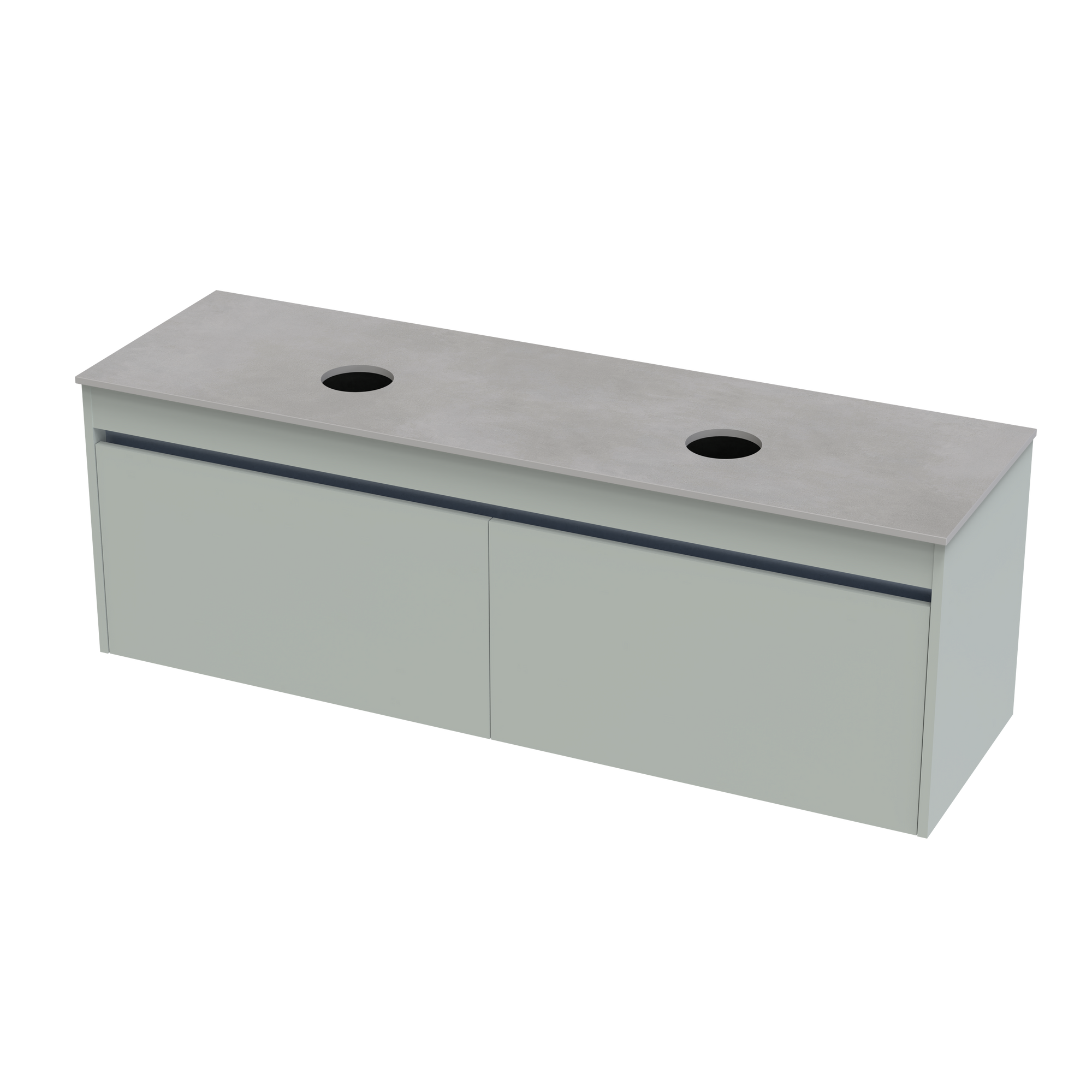 Syrtari Laminam 1500 Double Basin 2 Drawer Wall Vanity