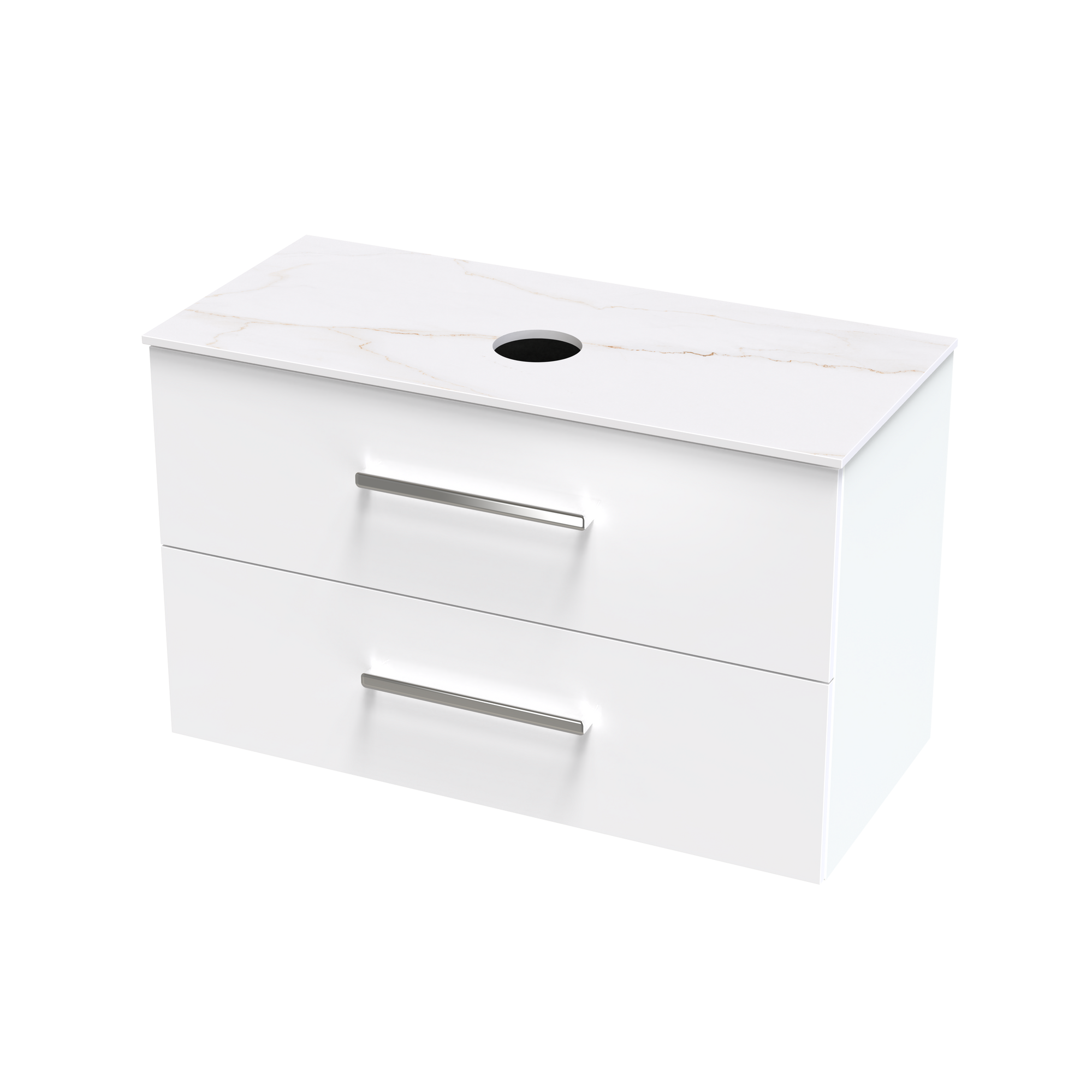 Verto Laminam 1000 Double Drawer Wall Vanity